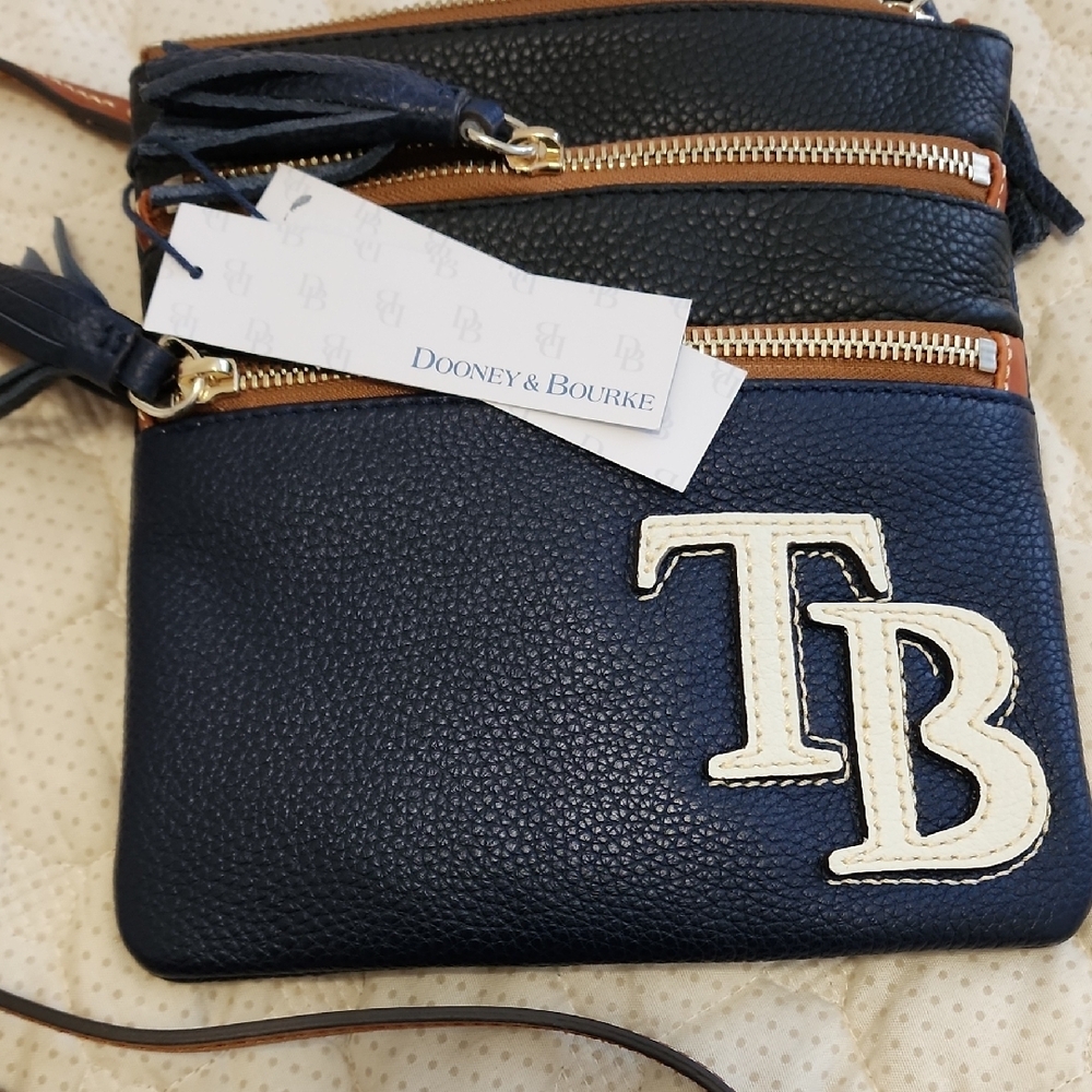 Dooney & Bourke Ray's Triple Zip Crossbody Bag Ltd Edition Tampa Bay Rays - Picture 2 of 9
